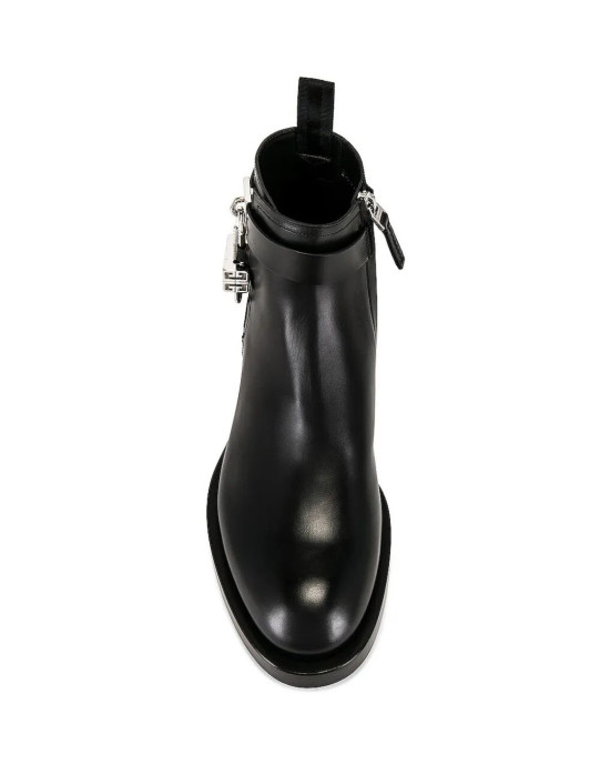 Givenchy Lock Ankle Boot negru  piele premium, lacăt 4G, stil urban lux statement.