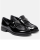 Prada Loafers din piele lacuită negru pentru femei