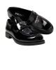 Prada Loafers din piele lacuită negru pentru femei