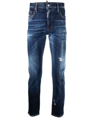 DSQUARED2 gem-embellished distressed blugi 