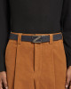 Zegna Curea Piele Reversibilă Albastră Navy  